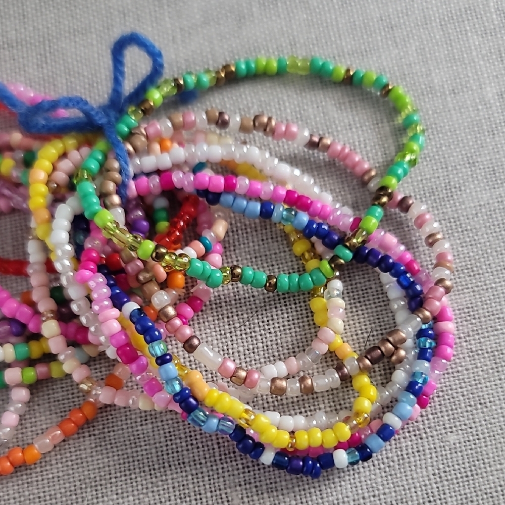 Handmade Multicolor Seed Bead Stackable Bracelet Set - Picture 4 of 4